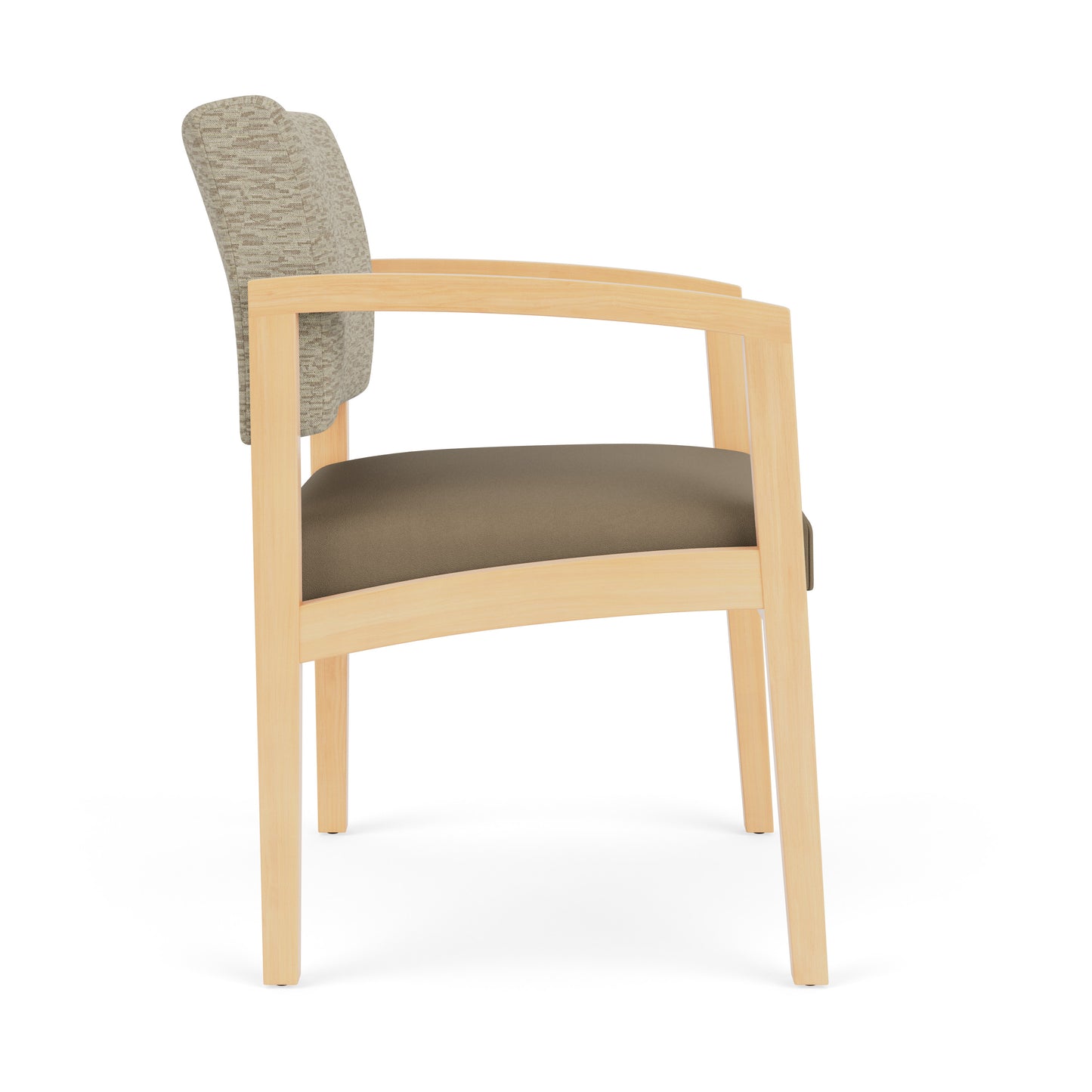 Lenox Wood Waiting Reception Wide Guest Chair Wood Frame