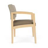 Lenox Wood Waiting Reception Wide Guest Chair Wood Frame