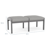 Lenox Wood Waiting Reception 2 Seat Bench Wood Frame