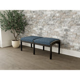 Lenox Wood Waiting Reception 2 Seat Bench Wood Frame