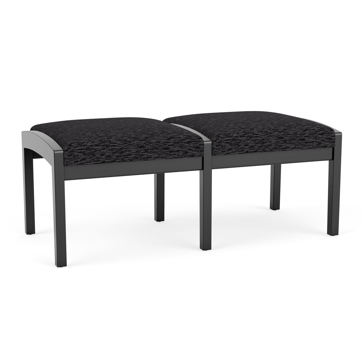 Lenox Wood Waiting Reception 2 Seat Bench Wood Frame