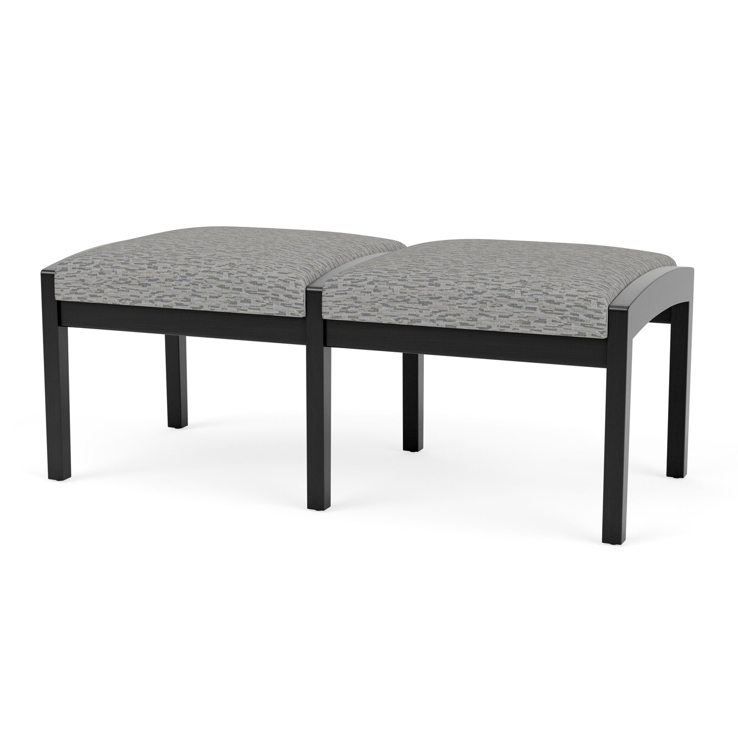 Lenox Wood Waiting Reception 2 Seat Bench Wood Frame