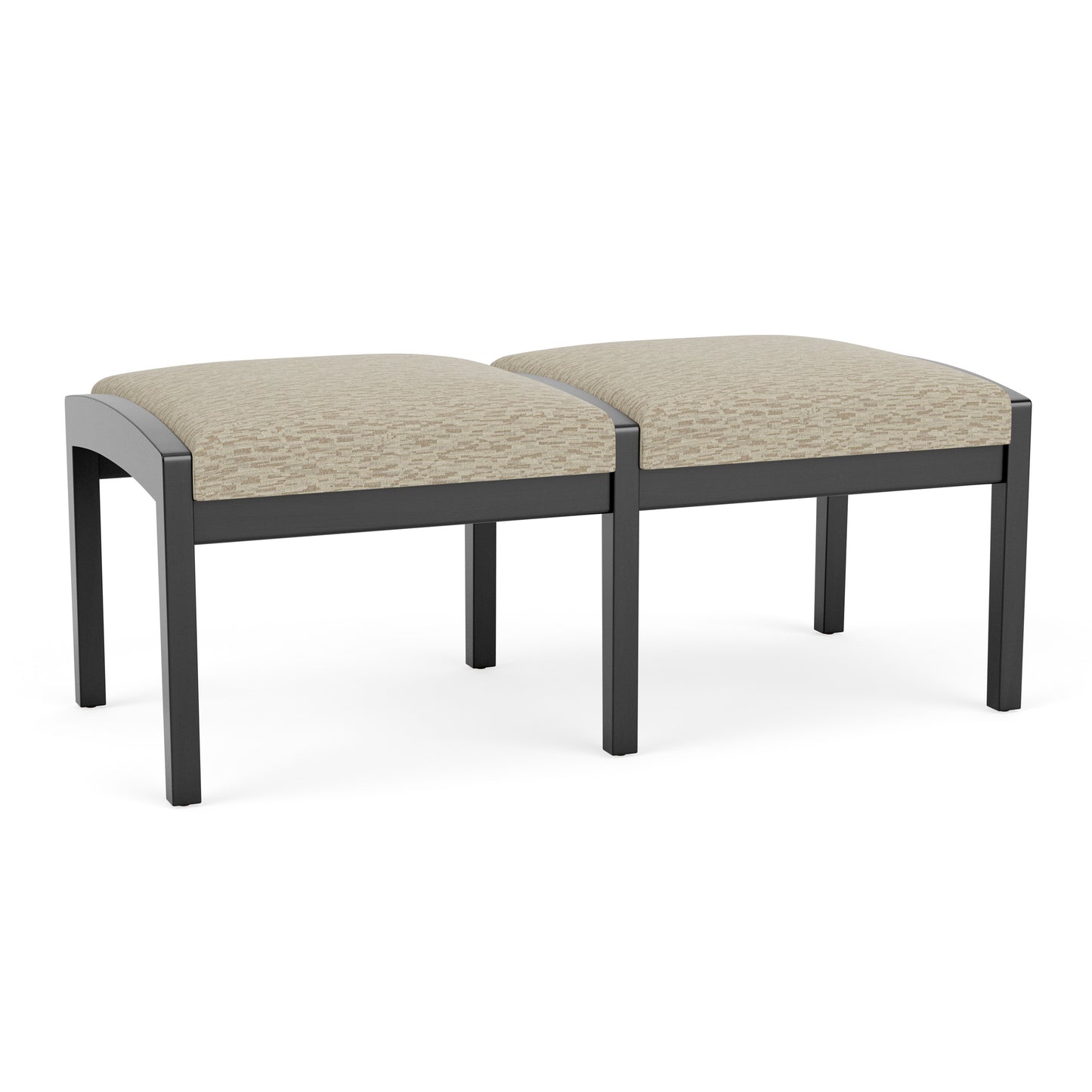 Lenox Wood Waiting Reception 2 Seat Bench Wood Frame