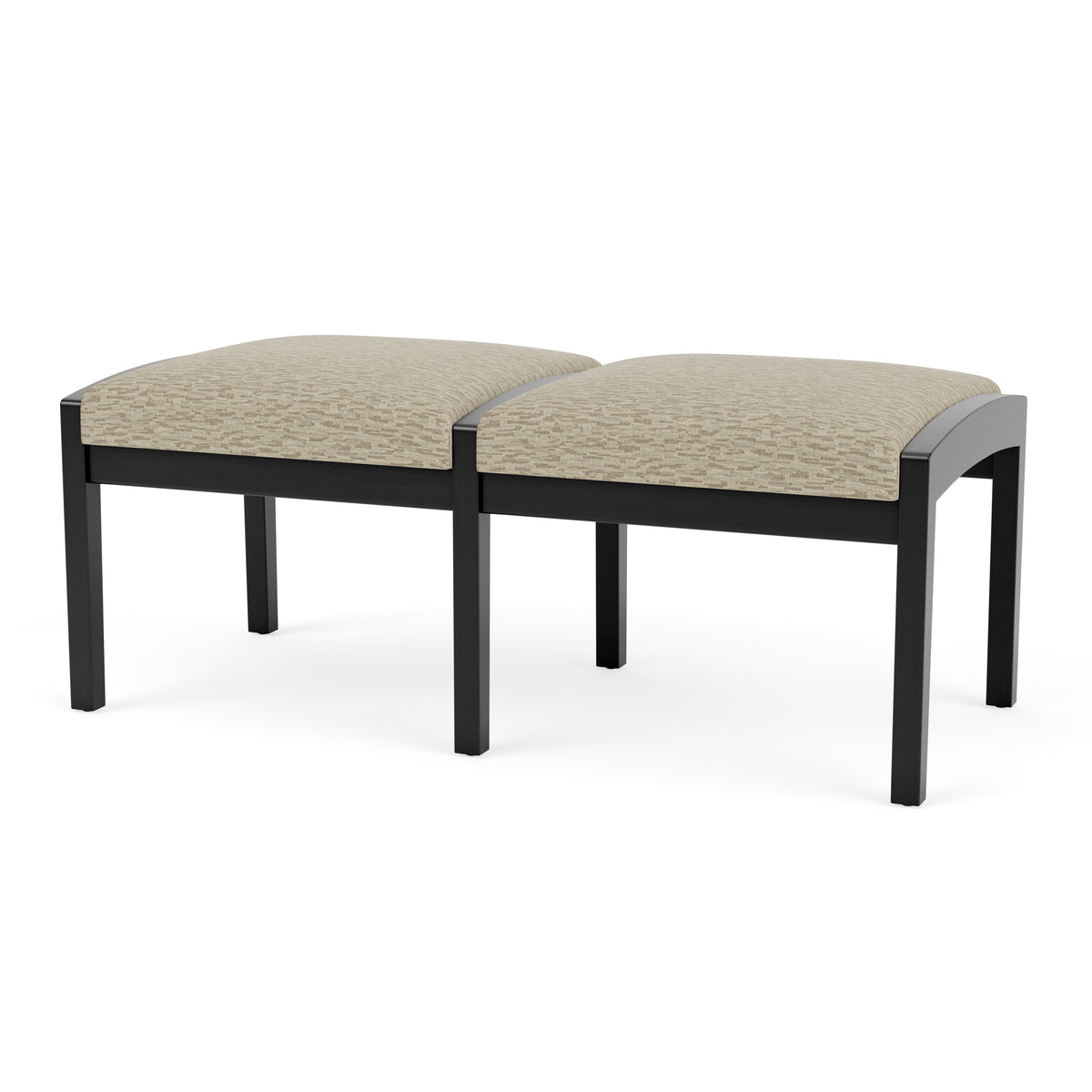Lenox Wood Waiting Reception 2 Seat Bench Wood Frame