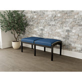 Lenox Wood Waiting Reception 2 Seat Bench Wood Frame