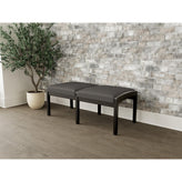Lenox Wood Waiting Reception 2 Seat Bench Wood Frame