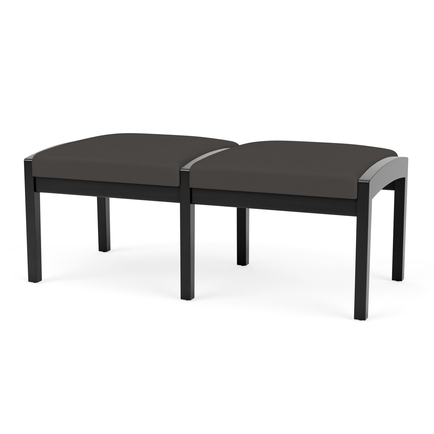 Lenox Wood Waiting Reception 2 Seat Bench Wood Frame