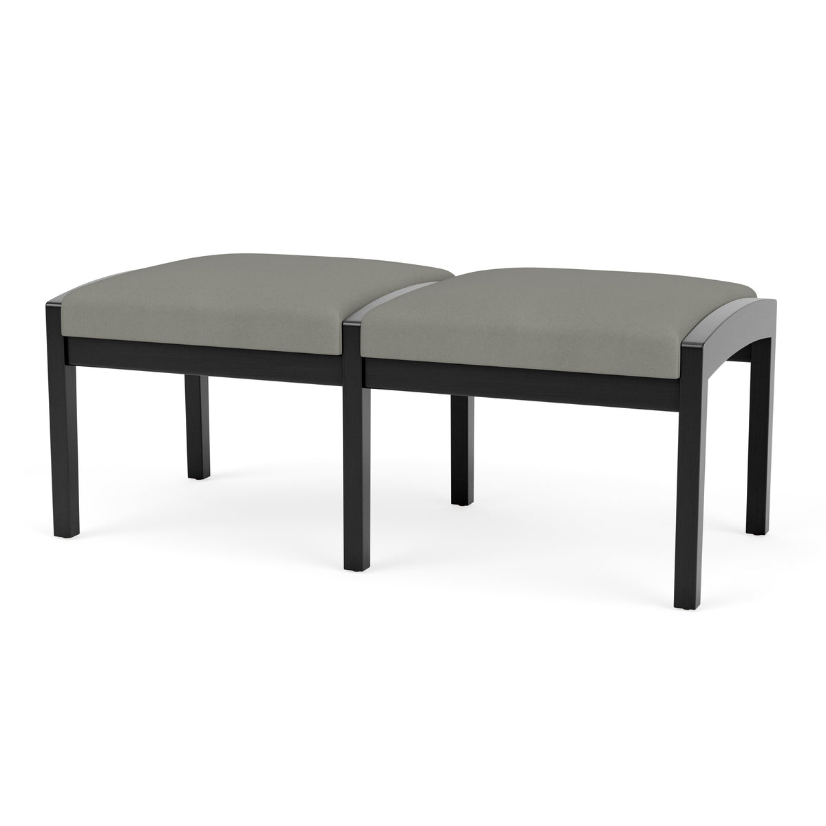 Lenox Wood Waiting Reception 2 Seat Bench Wood Frame