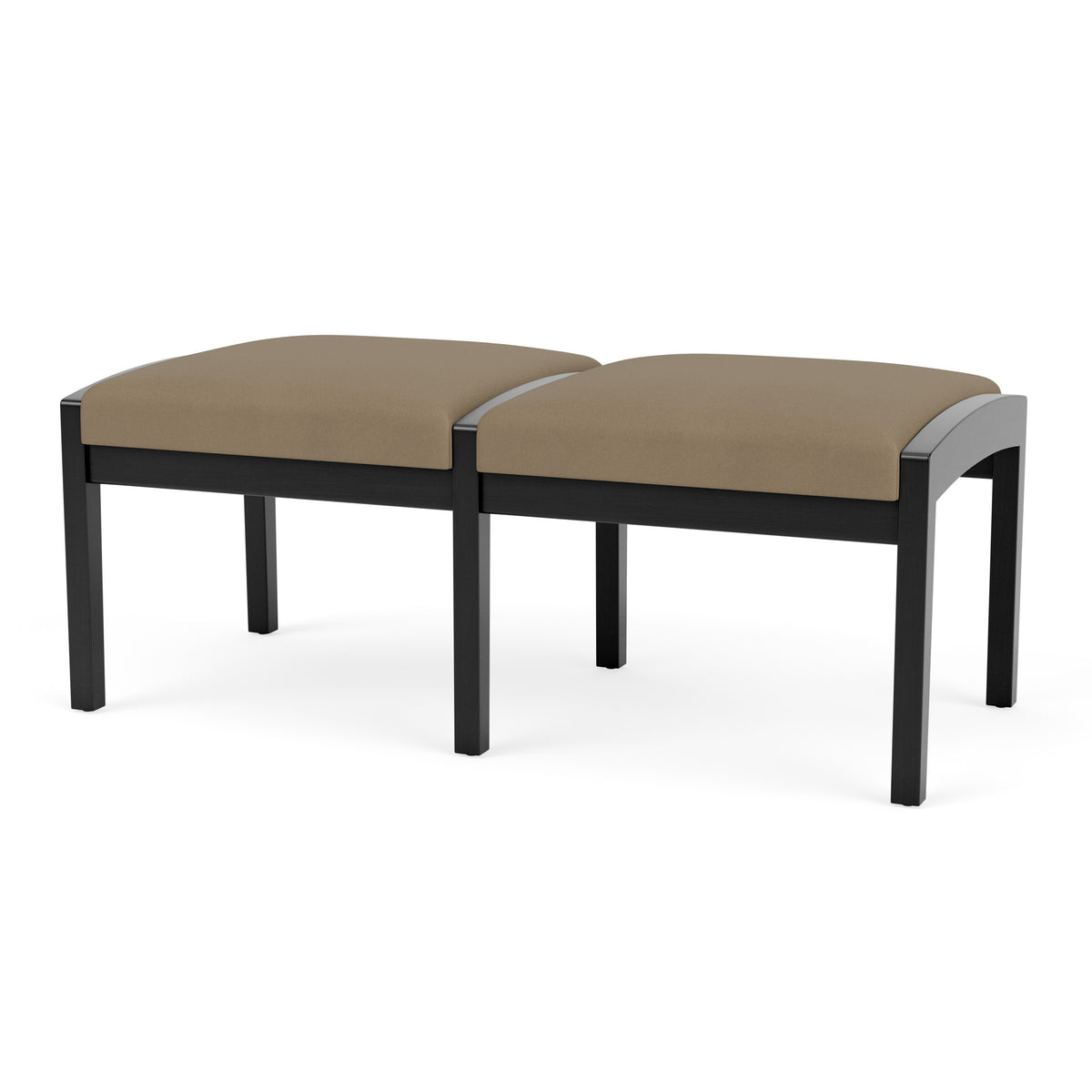 Lenox Wood Waiting Reception 2 Seat Bench Wood Frame