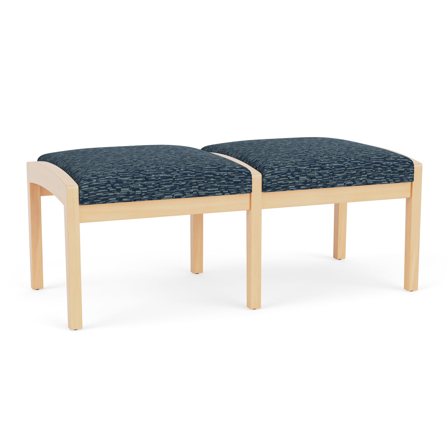 Lenox Wood Waiting Reception 2 Seat Bench Wood Frame