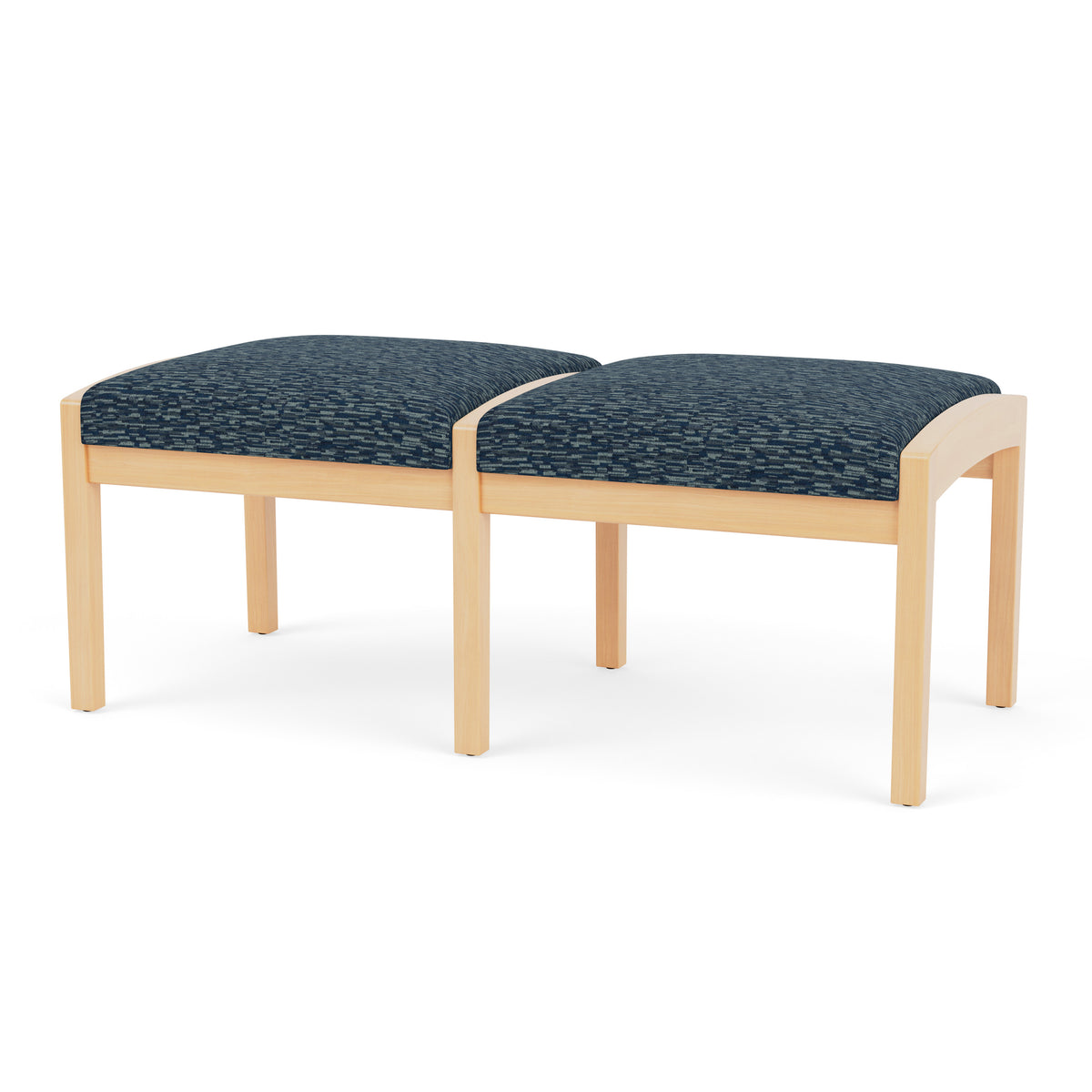 Lenox Wood Waiting Reception 2 Seat Bench Wood Frame