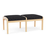 Lenox Wood Waiting Reception 2 Seat Bench Wood Frame