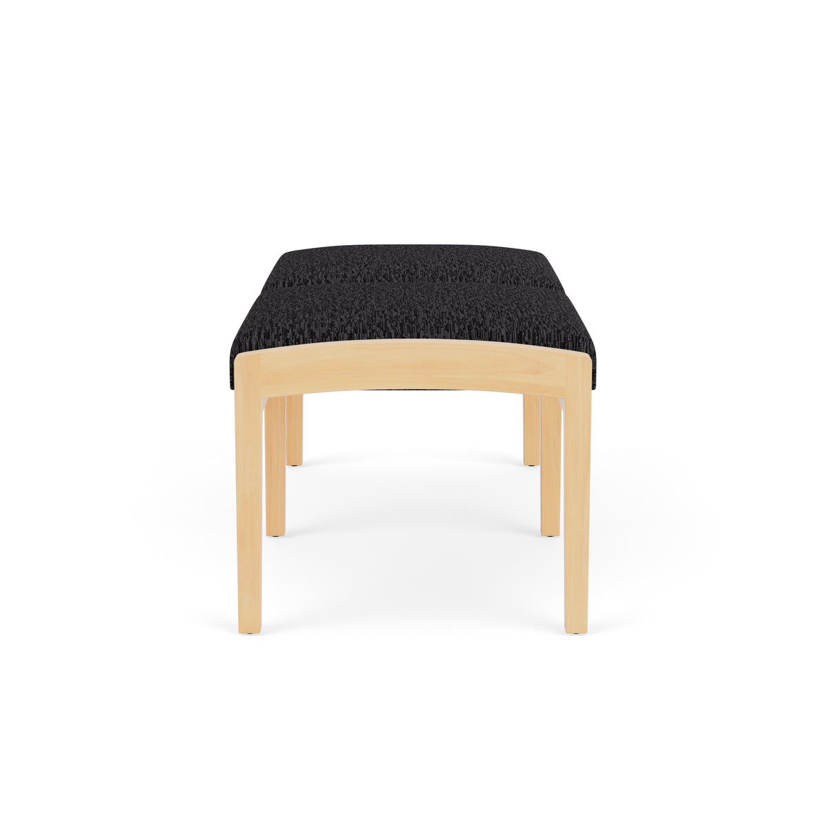 Lenox Wood Waiting Reception 2 Seat Bench Wood Frame