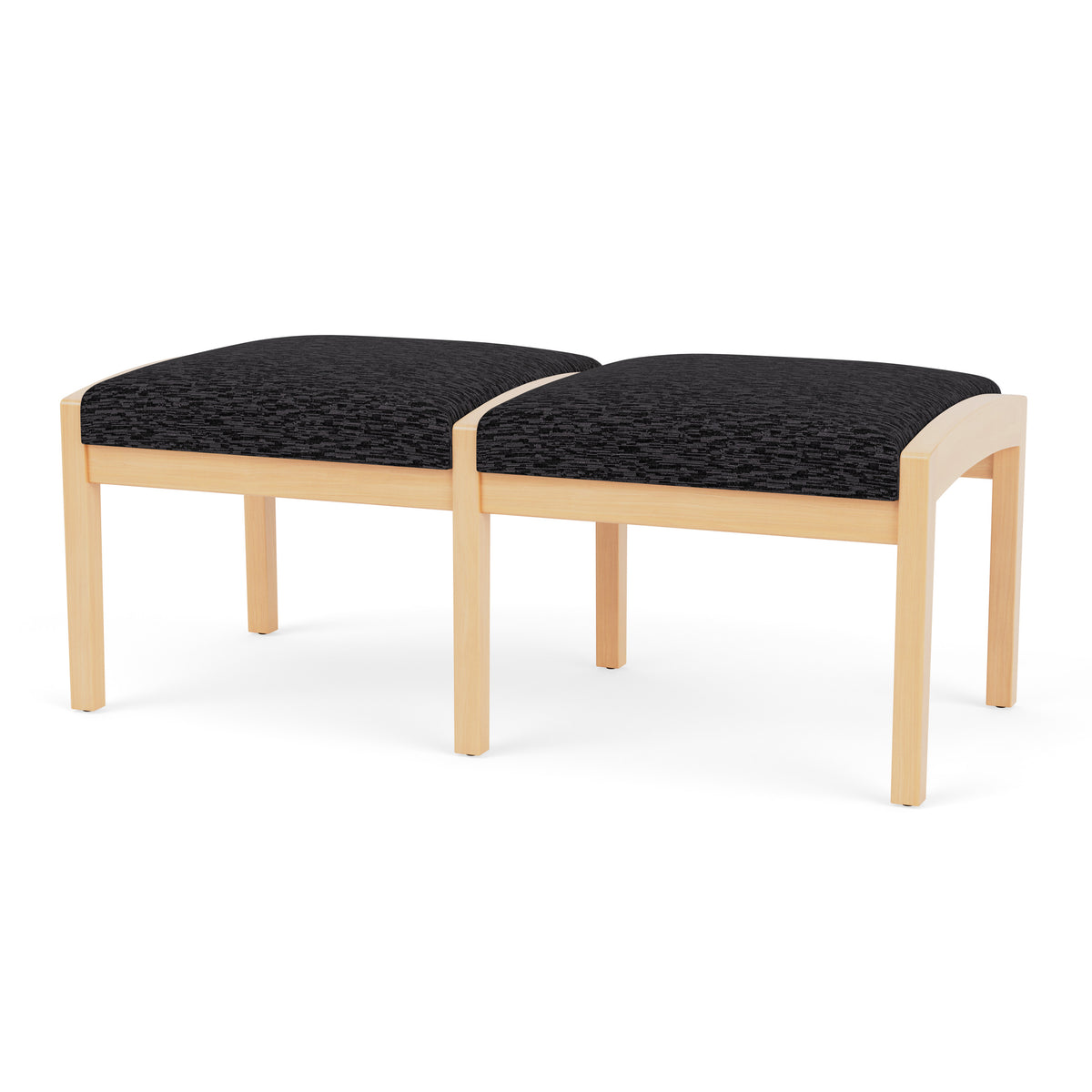 Lenox Wood Waiting Reception 2 Seat Bench Wood Frame