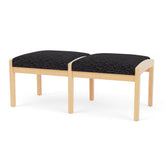 Lenox Wood Waiting Reception 2 Seat Bench Wood Frame