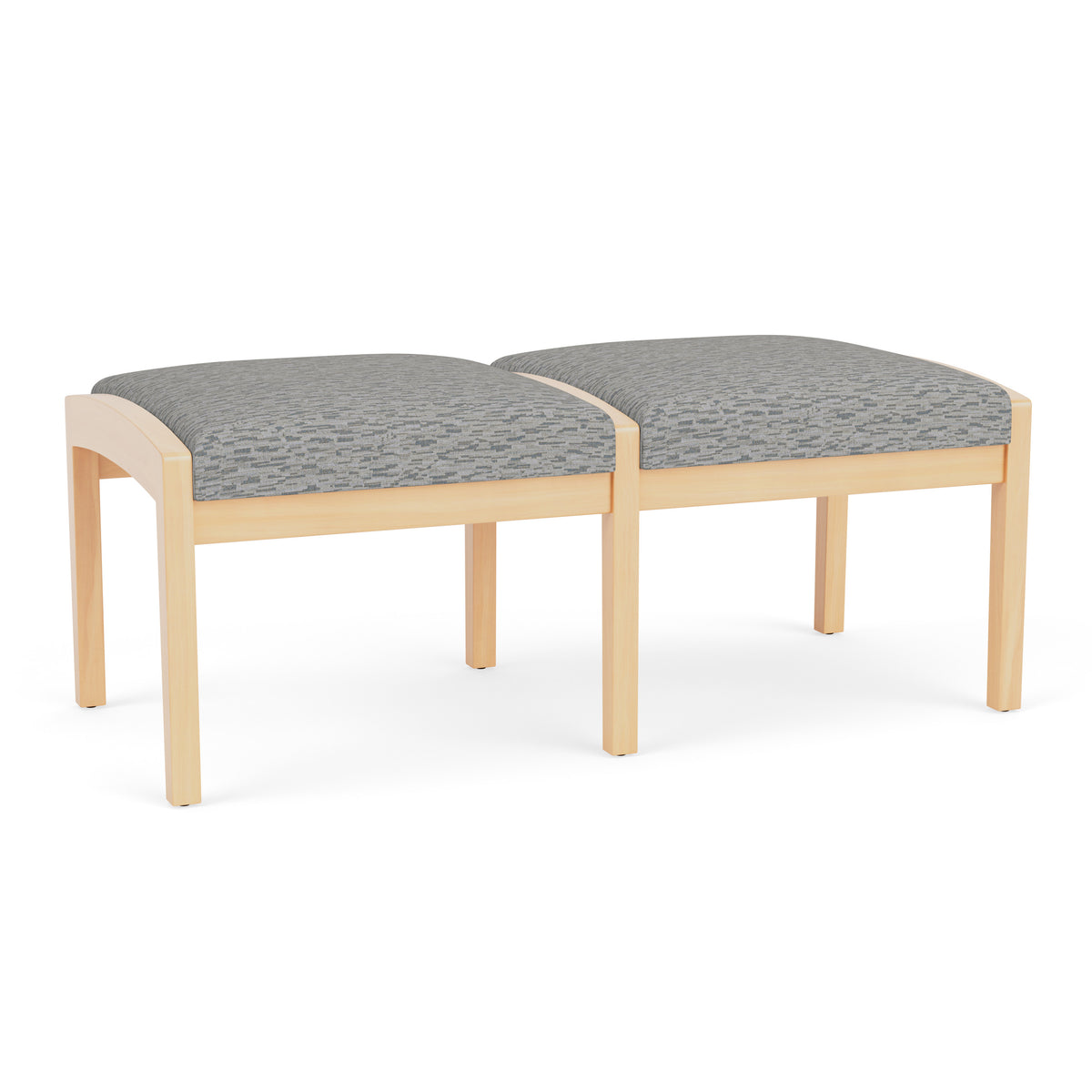 Lenox Wood Waiting Reception 2 Seat Bench Wood Frame