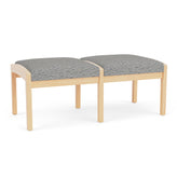 Lenox Wood Waiting Reception 2 Seat Bench Wood Frame
