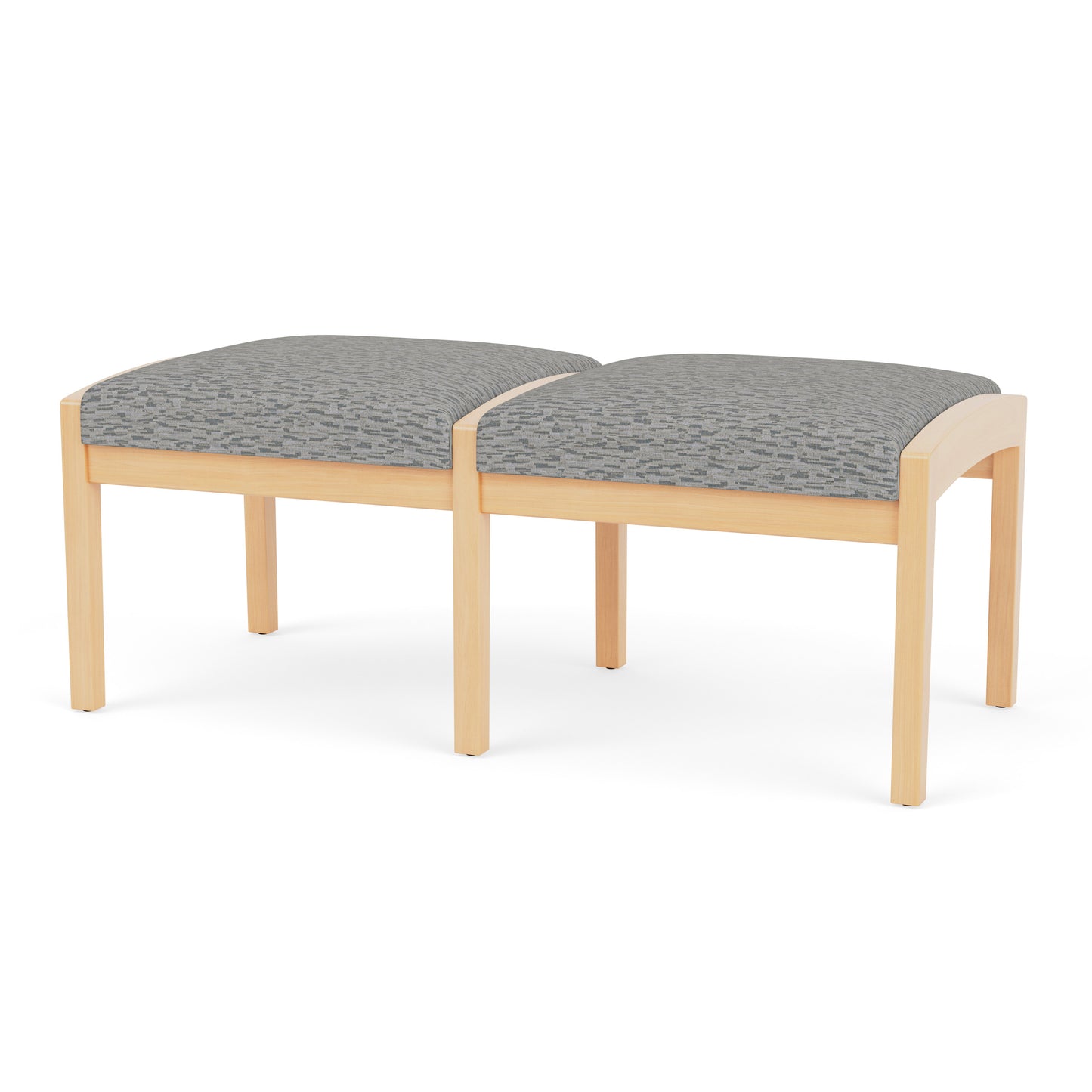 Lenox Wood Waiting Reception 2 Seat Bench Wood Frame