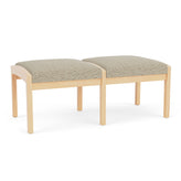 Lenox Wood Waiting Reception 2 Seat Bench Wood Frame