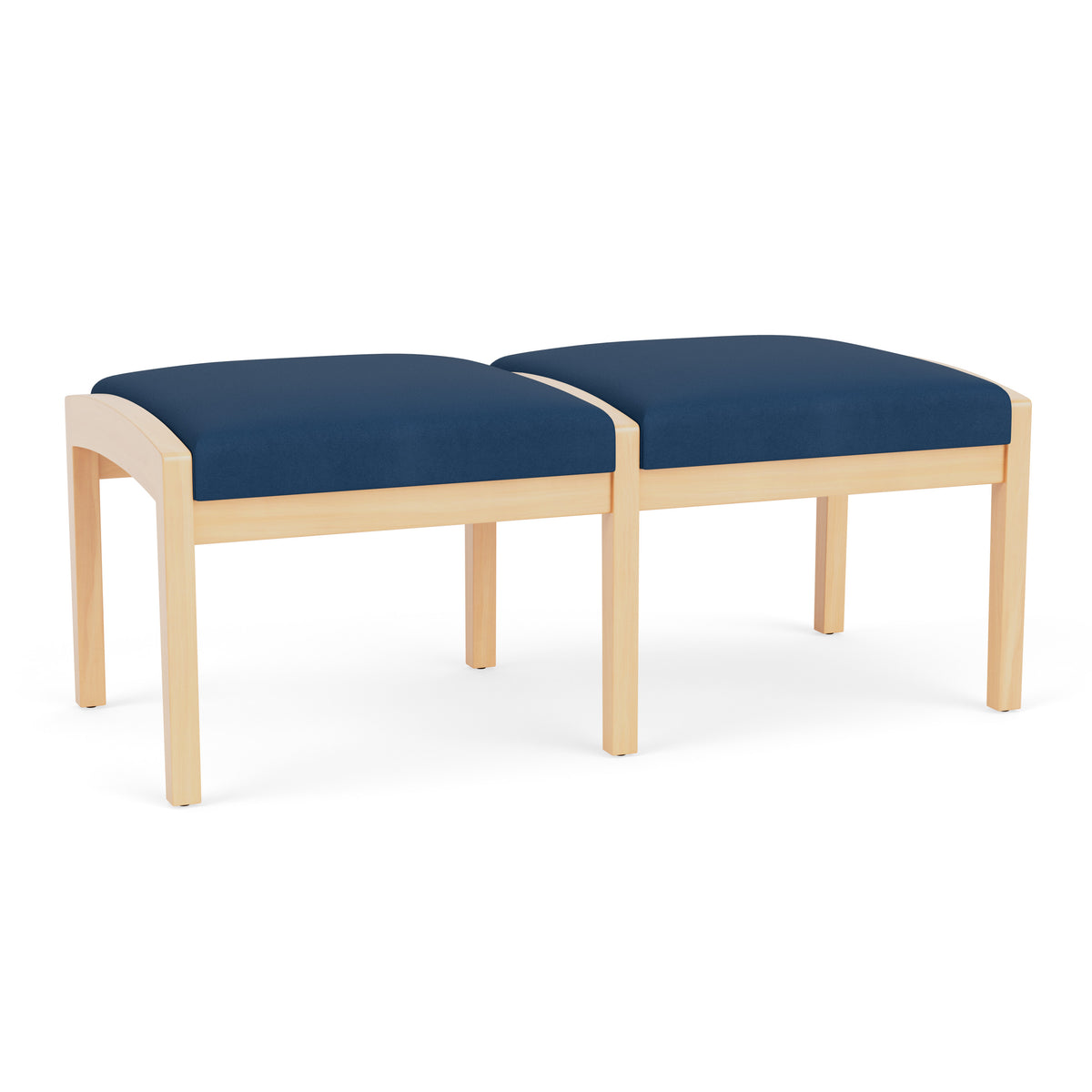 Lenox Wood Waiting Reception 2 Seat Bench Wood Frame
