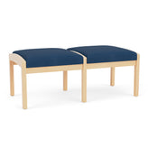 Lenox Wood Waiting Reception 2 Seat Bench Wood Frame