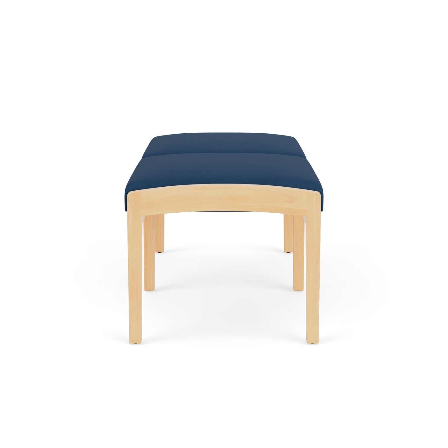 Lenox Wood Waiting Reception 2 Seat Bench Wood Frame