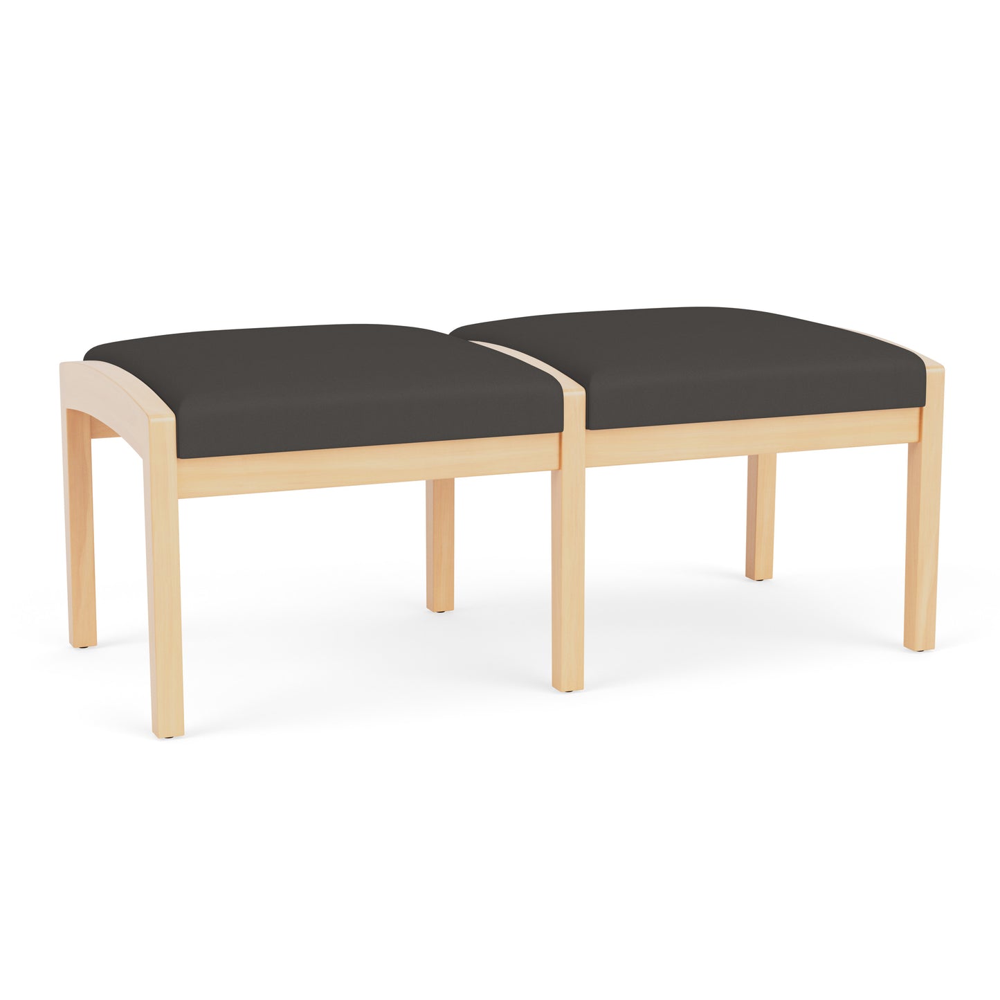 Lenox Wood Waiting Reception 2 Seat Bench Wood Frame
