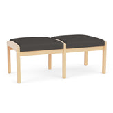 Lenox Wood Waiting Reception 2 Seat Bench Wood Frame