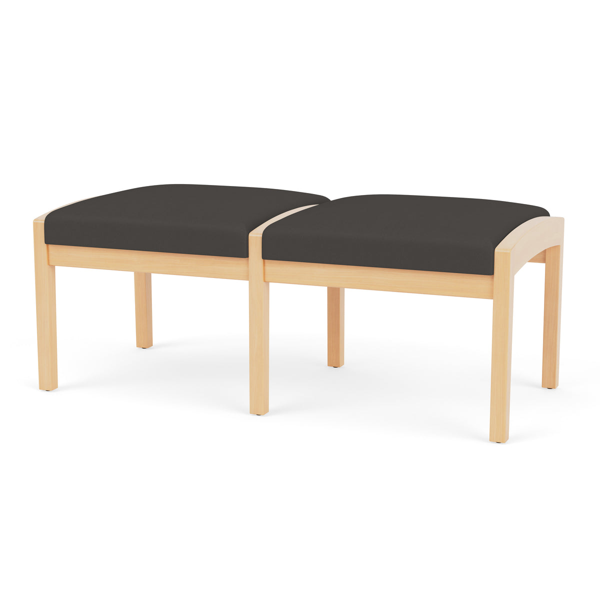 Lenox Wood Waiting Reception 2 Seat Bench Wood Frame