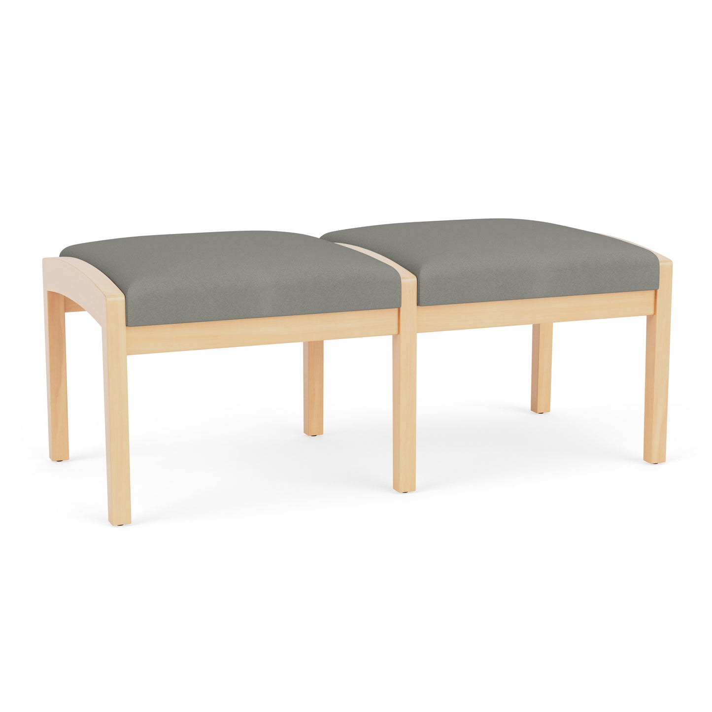 Lenox Wood Waiting Reception 2 Seat Bench Wood Frame