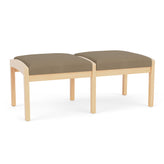 Lenox Wood Waiting Reception 2 Seat Bench Wood Frame