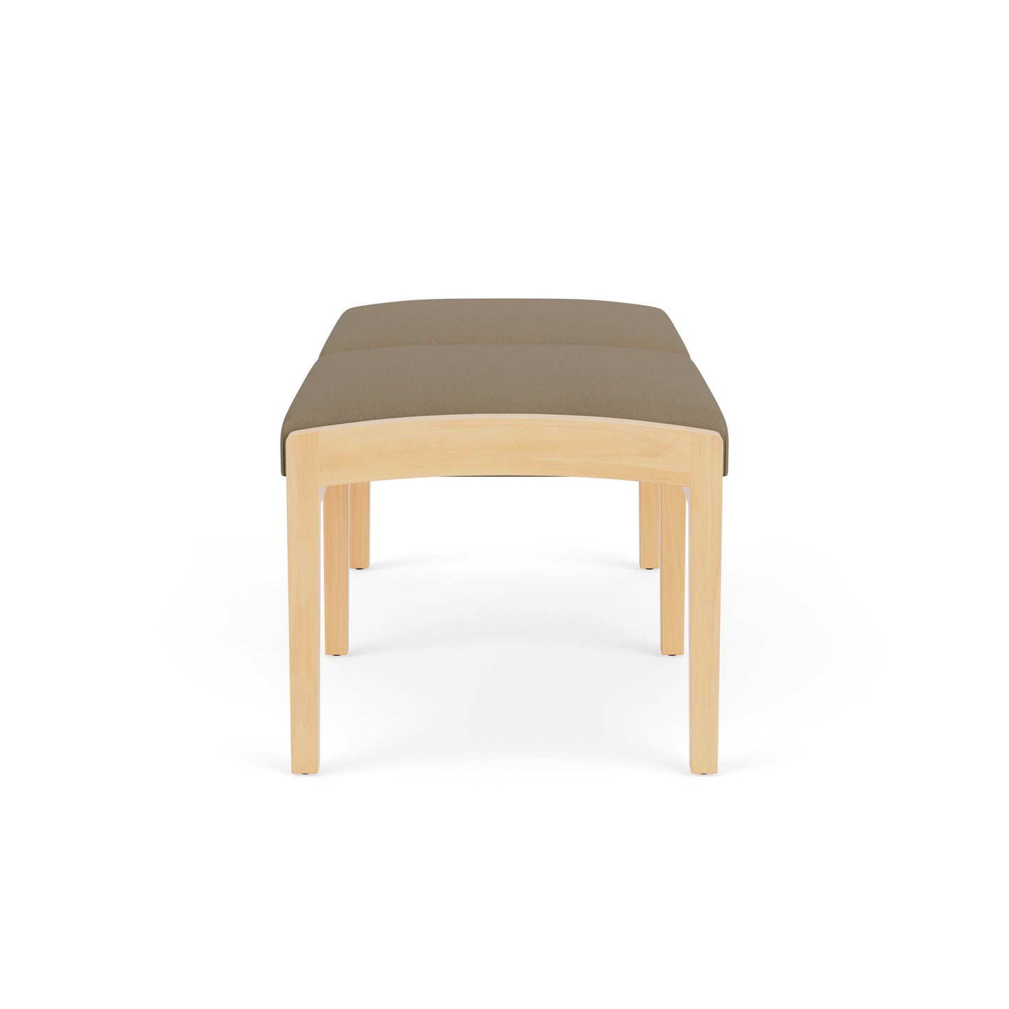 Lenox Wood Waiting Reception 2 Seat Bench Wood Frame