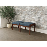 Lenox Wood Waiting Reception 2 Seat Bench Wood Frame