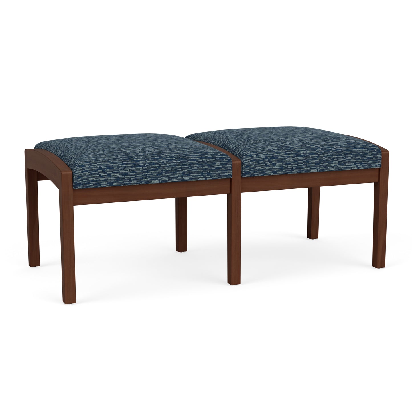 Lenox Wood Waiting Reception 2 Seat Bench Wood Frame