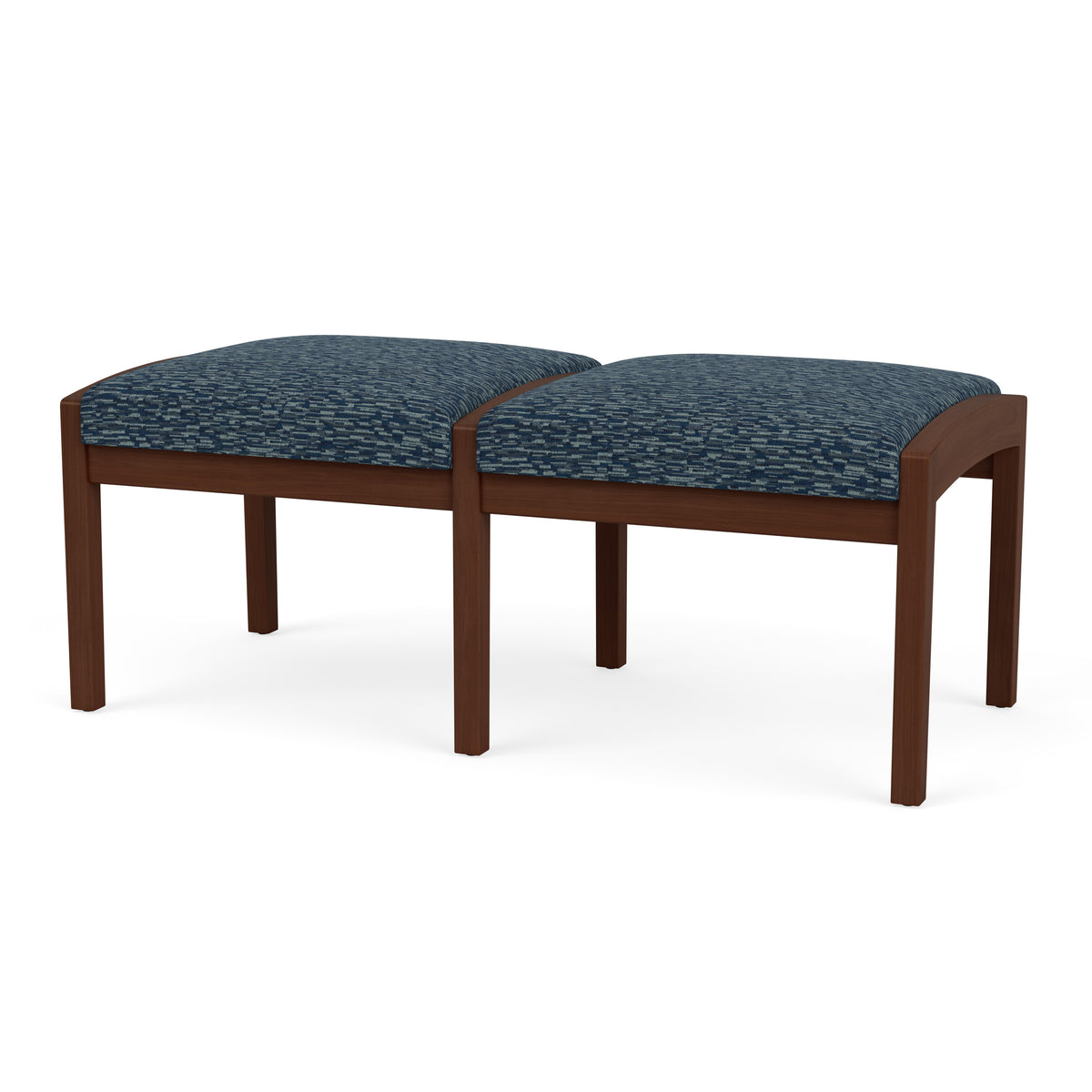 Lenox Wood Waiting Reception 2 Seat Bench Wood Frame