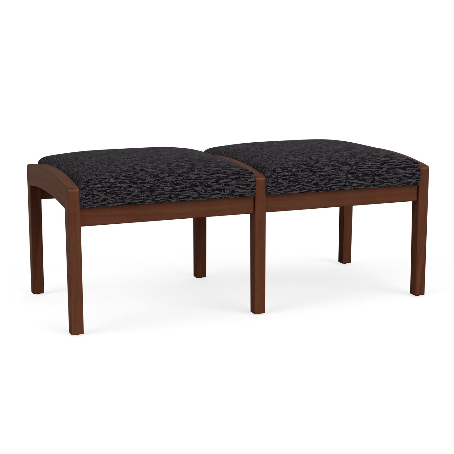 Lenox Wood Waiting Reception 2 Seat Bench Wood Frame