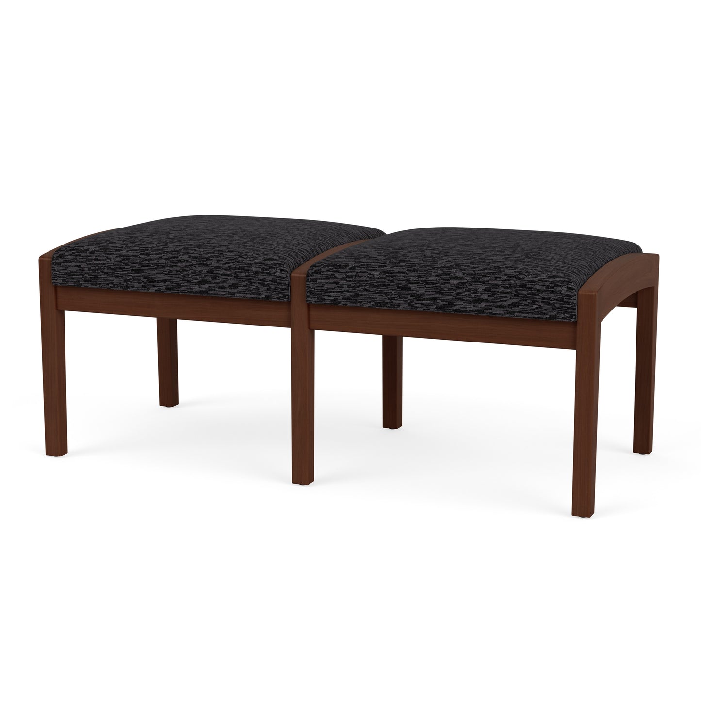 Lenox Wood Waiting Reception 2 Seat Bench Wood Frame