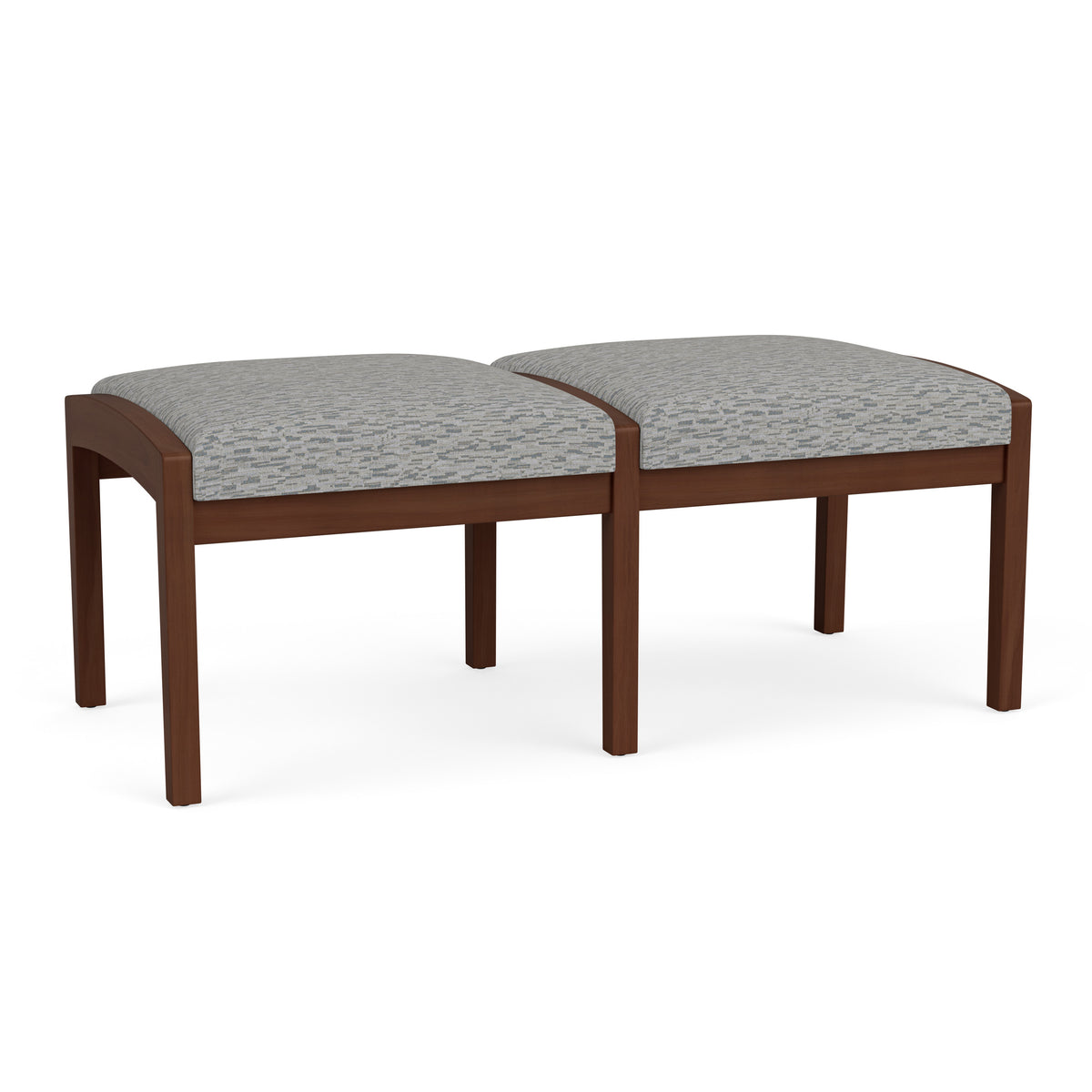 Lenox Wood Waiting Reception 2 Seat Bench Wood Frame