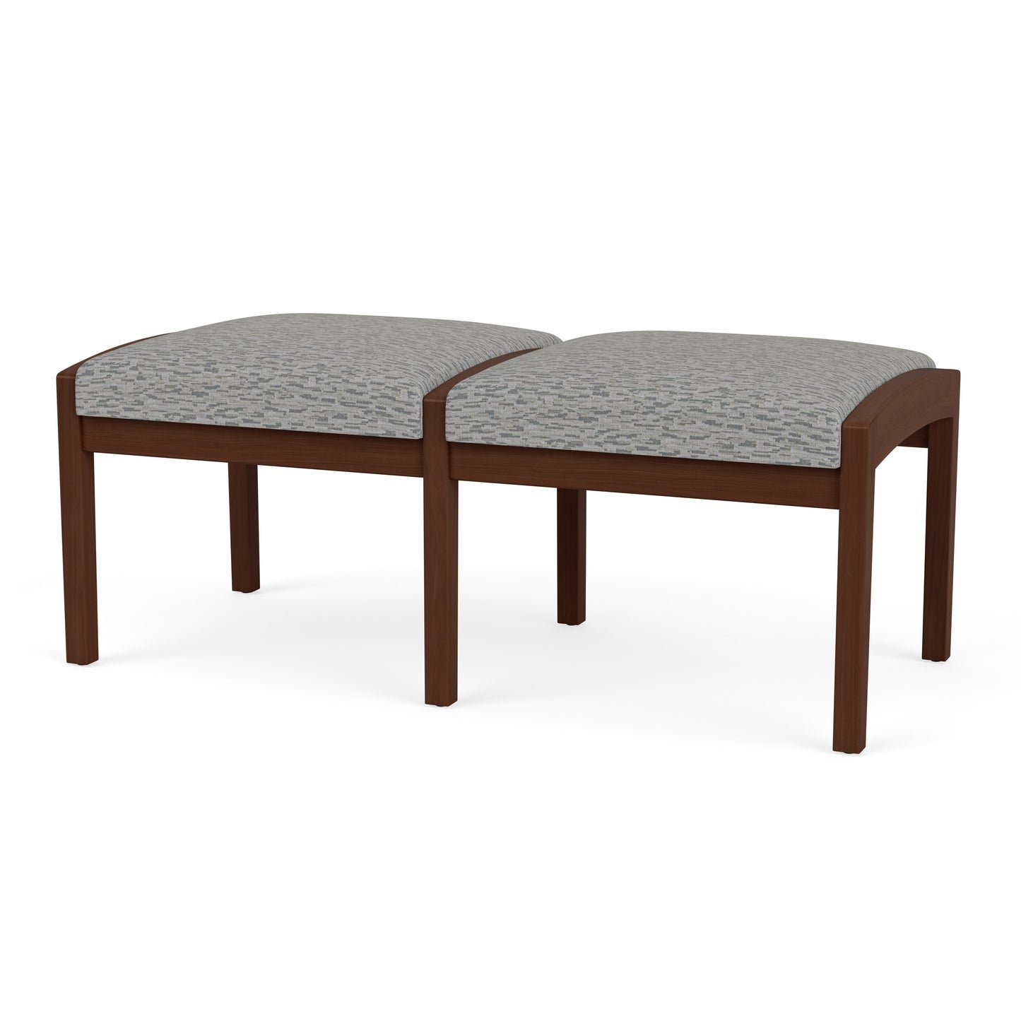 Lenox Wood Waiting Reception 2 Seat Bench Wood Frame