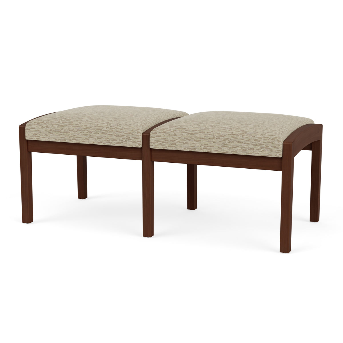 Lenox Wood Waiting Reception 2 Seat Bench Wood Frame