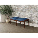Lenox Wood Waiting Reception 2 Seat Bench Wood Frame