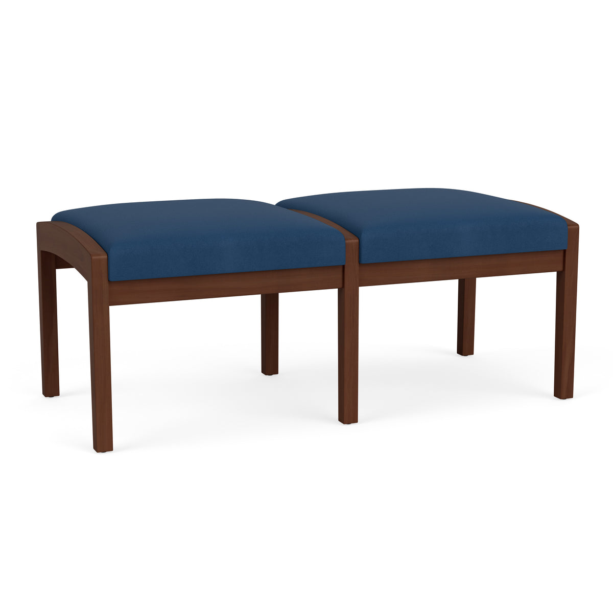 Lenox Wood Waiting Reception 2 Seat Bench Wood Frame