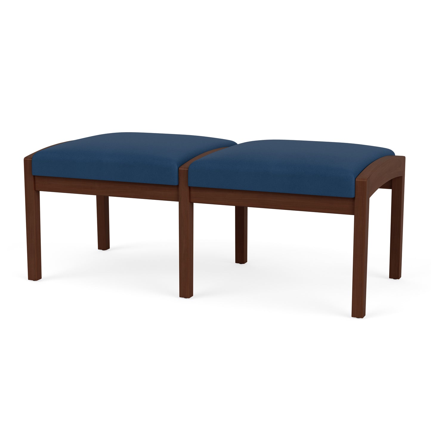 Lenox Wood Waiting Reception 2 Seat Bench Wood Frame