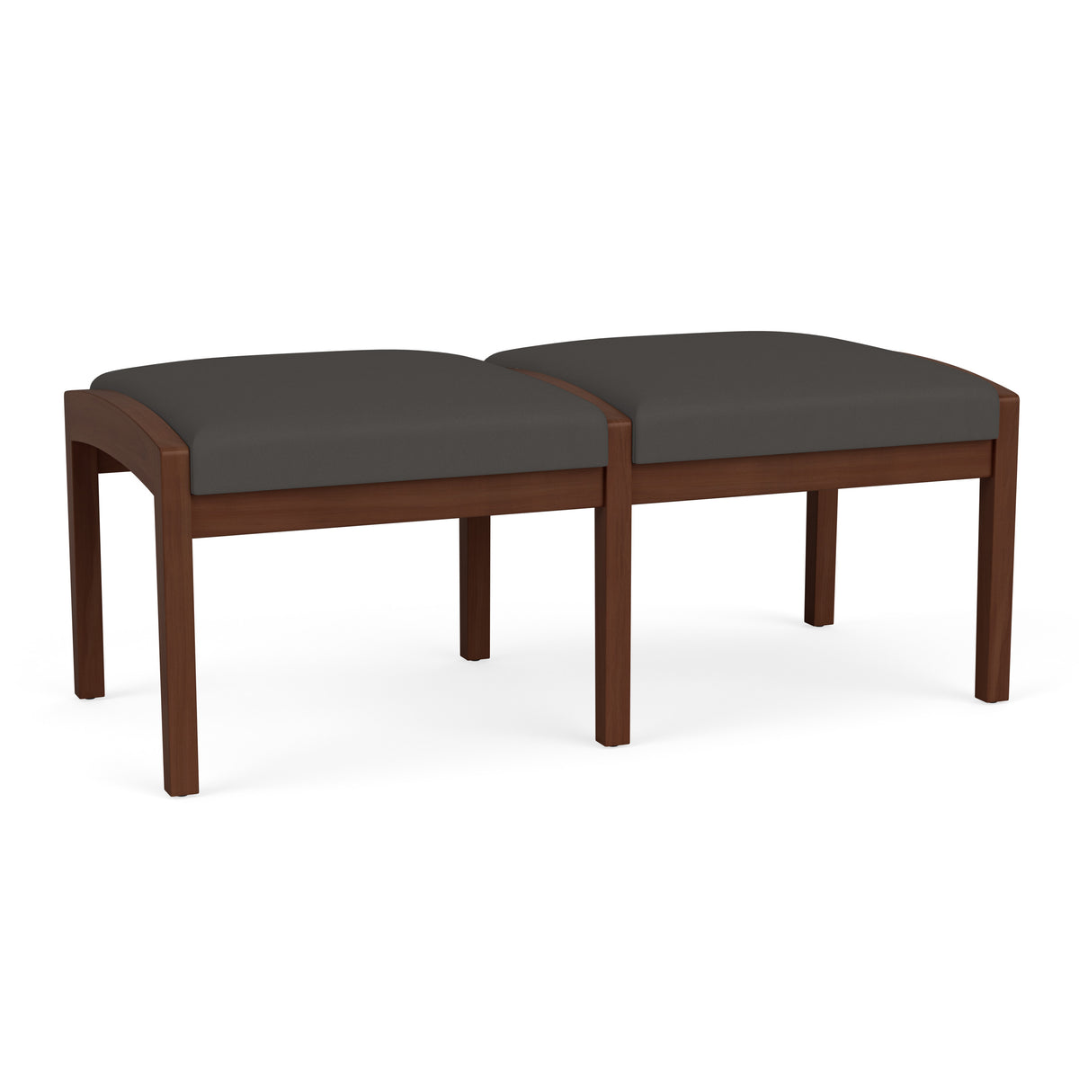 Lenox Wood Waiting Reception 2 Seat Bench Wood Frame