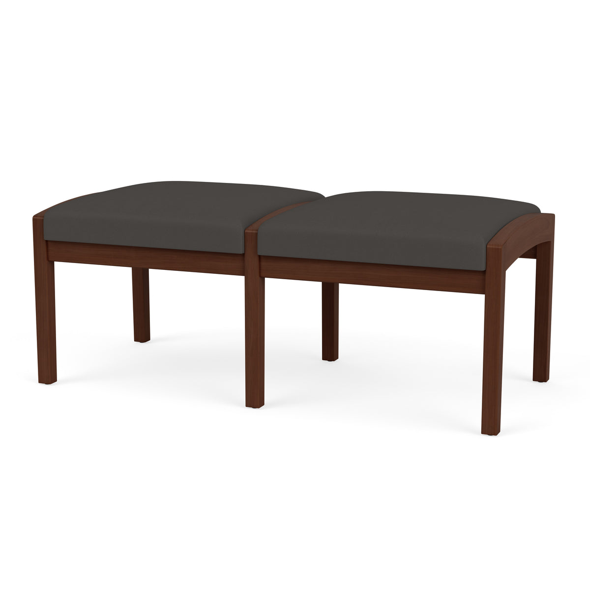 Lenox Wood Waiting Reception 2 Seat Bench Wood Frame