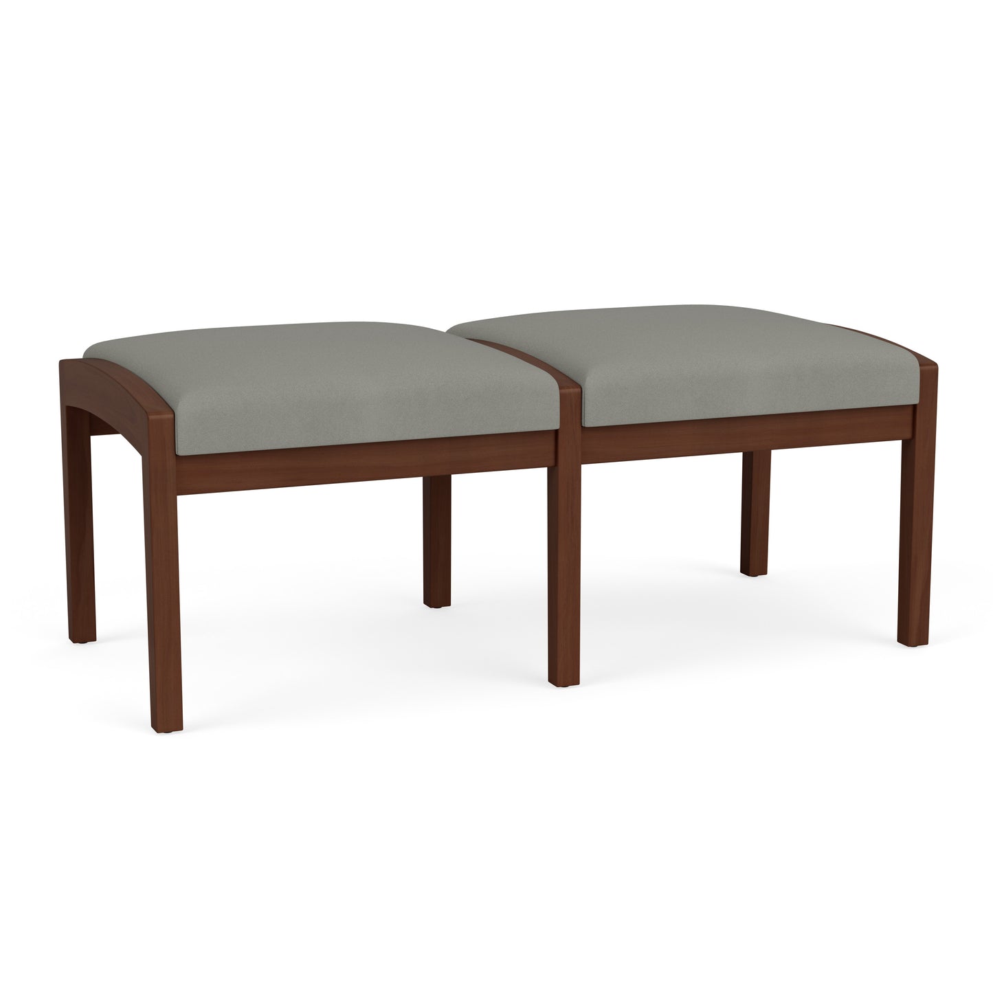 Lenox Wood Waiting Reception 2 Seat Bench Wood Frame