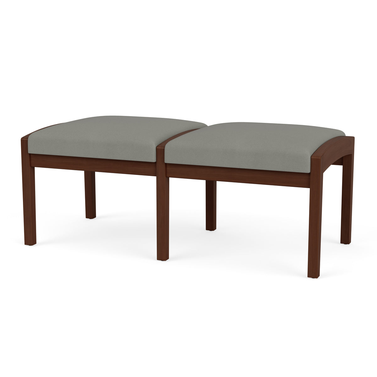 Lenox Wood Waiting Reception 2 Seat Bench Wood Frame