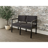 Lenox Wood Waiting Reception 2 Seat Tandem Seating Wood Frame No Center Arm