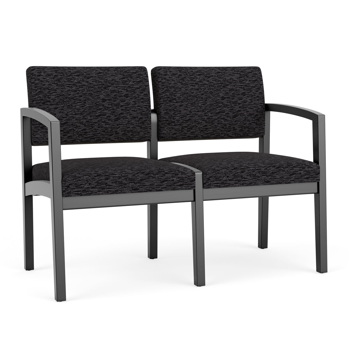 Lenox Wood Waiting Reception 2 Seat Tandem Seating Wood Frame No Center Arm
