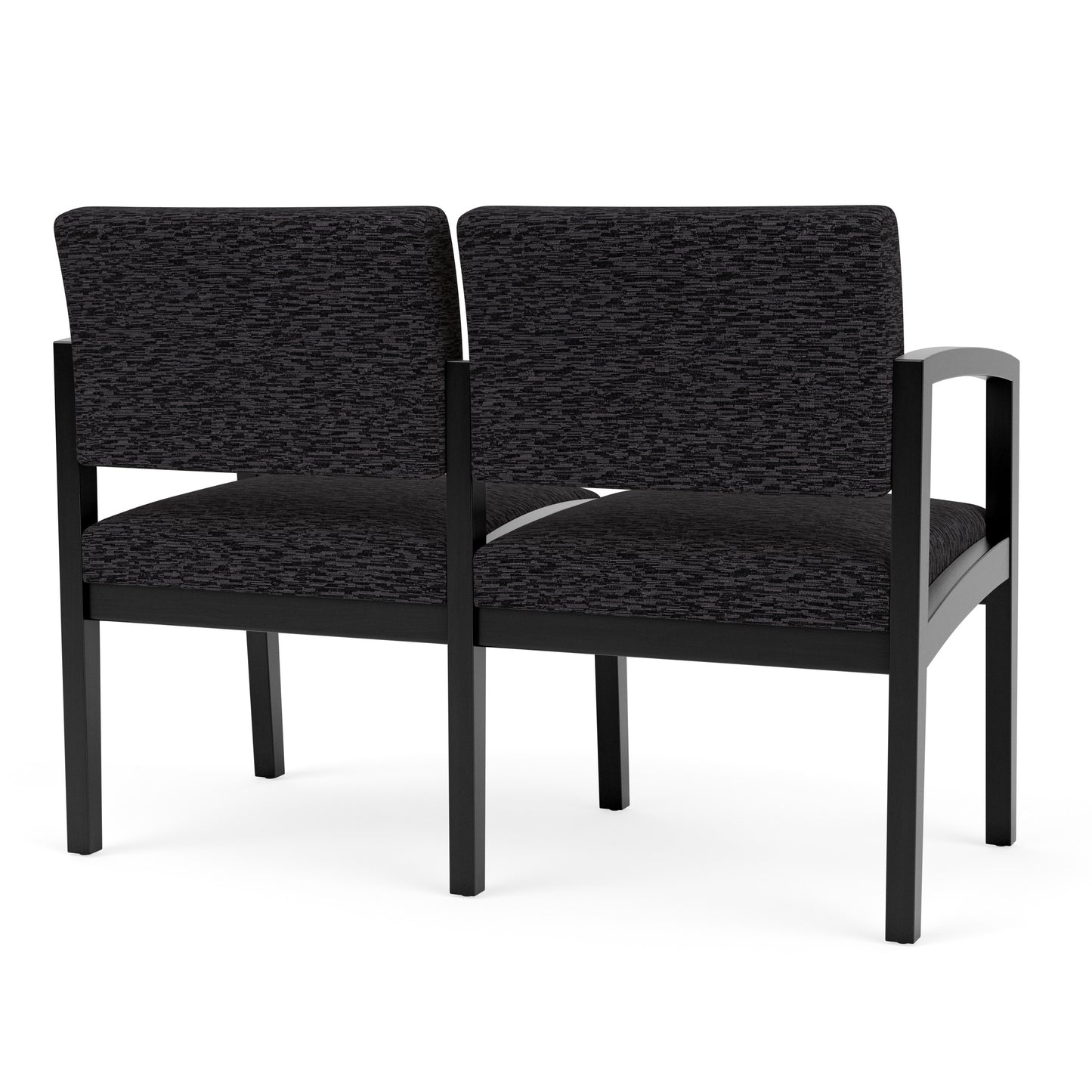 Lenox Wood Waiting Reception 2 Seat Tandem Seating Wood Frame No Center Arm
